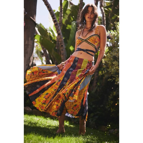 Free People Piper Mixed Media Patchwork Pieced Set - Picture 1 of 11